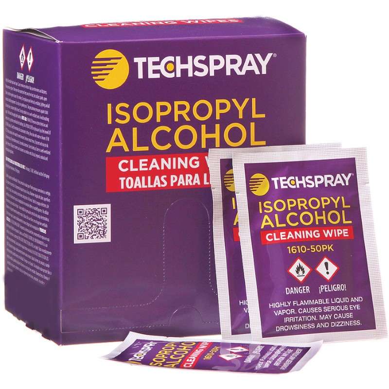 Techspray 1610-50PK - Isopropyl Alcohol Wipes, 50 pack